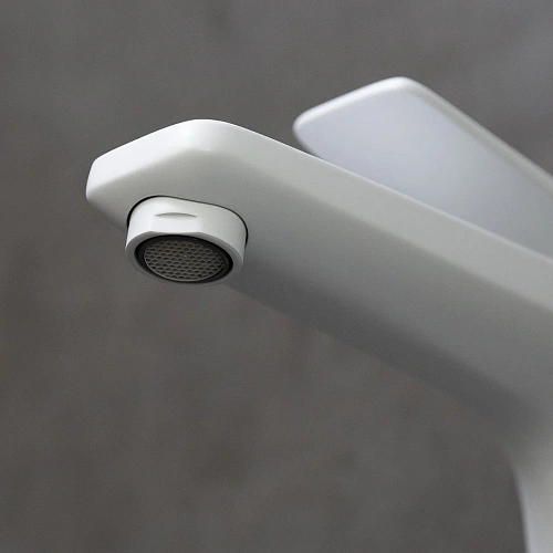 Смеситель для раковины Lemark Bronx LM3709MW монолитный, белый/матовый Смеситель для раковины Lemark Bronx LM3709MW монолитный, белый/матовый