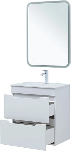 Тумба под раковину Aquanet Практика 60 белый матовый 2 ящика 00330457 напольная/подвесная Тумба под раковину Aquanet Практика 60 белый матовый 2 ящика 00330457 напольная/подвесная