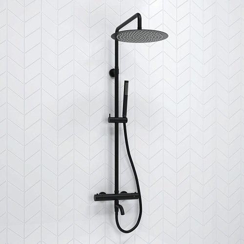 Душевая система WasserKRAFT A288.160.217.BM Thermo с термостатом черный Душевая система WasserKRAFT A288.160.217.BM Thermo с термостатом черный