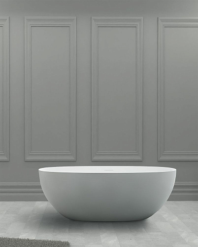 Ванна отдельностоящая ABBER AS9624-1.7 170x75 универсальная, белая матовая, искусственный камень Ванна отдельностоящая ABBER AS9624-1.7 170x75 универсальная, белая матовая, искусственный камень