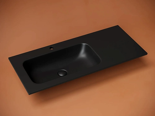 Раковина Ceramica Nova Grace CN7014MB накладная с отверстием под смеситель 1010x457x137мм, чаша слева, черный матовый Раковина Ceramica Nova Grace CN7014MB накладная с отверстием под смеситель 1010x457x137мм, чаша слева, черный матовый