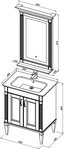 Комплект мебели Aquanet Селена 70 белый, серебро 00273433 Комплект мебели Aquanet Селена 70 белый, серебро 00273433
