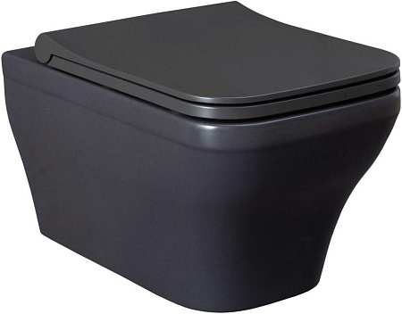 Унитаз подвесной Allen Brau Infinity 4.21011.AN с крышкой, антрацит