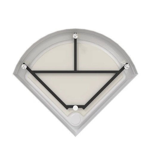 Душевой уголок Radomir Найт 110 1-03-6-0-0-0050 радиальный, стекло прозрачное, поддон с каркасом и сифоном, профиль черный Душевой уголок Radomir Найт 110 1-03-6-0-0-0050 радиальный, стекло прозрачное, поддон с каркасом и сифоном, профиль черный