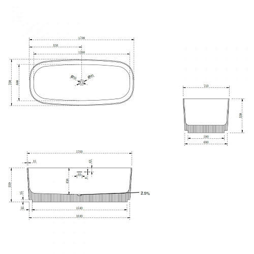 Ванна отдельностоящая ABBER AS9601MCG 170x75 универсальная, зеленый матовая, искусственный камень Ванна отдельностоящая ABBER AS9601MCG 170x75 универсальная, зеленый матовая, искусственный камень