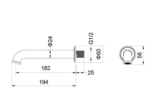 Излив Aquatek КЛАССИК AQ1541MB Черный матовый Излив Aquatek КЛАССИК AQ1541MB Черный матовый