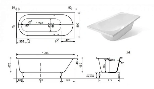 Ванна из искусственного камня Aquanet Lotos Stone 180х80 AQ-00332894 Ванна из искусственного камня Aquanet Lotos Stone 180х80 AQ-00332894