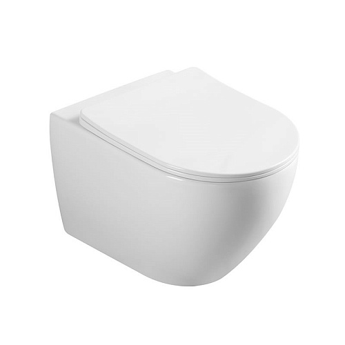 Унитаз подвесной Vincea Esse VT1-211 безободковый, цвет белый, ультратонкое soft-close сиденье Унитаз подвесной Vincea Esse VT1-211 безободковый, цвет белый, ультратонкое soft-close сиденье