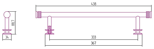 Полотенцедержатель Сунержа прямой 370 00-2012-0370 Без покрытия Полотенцедержатель Сунержа прямой 370 00-2012-0370 Без покрытия