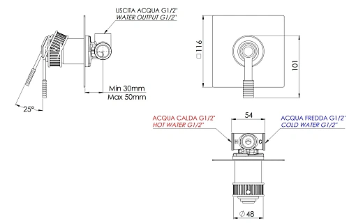 Смеситель для душа Remer Atelier AL30QBR, бронза масляная Смеситель для душа Remer Atelier AL30QBR, бронза масляная