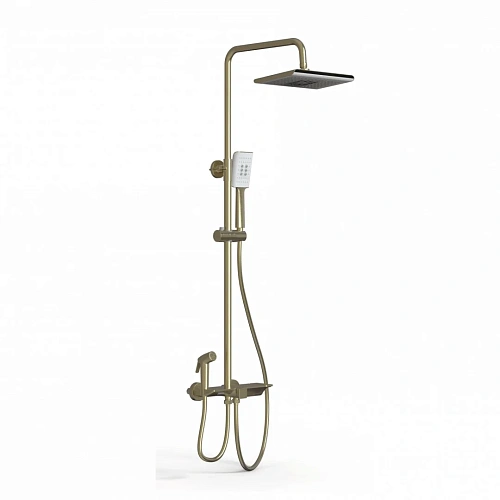 Душевая система Wonzon & Woghand с термостатом, брашированное золото (WW-B3310-BG) Душевая система Wonzon & Woghand с термостатом, брашированное золото (WW-B3310-BG)