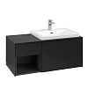 Картинка анонса товара «тумба под раковину villeroy &amp; boch subway 3.0 с подсветкой volcano black / volcano black c571l1vl»