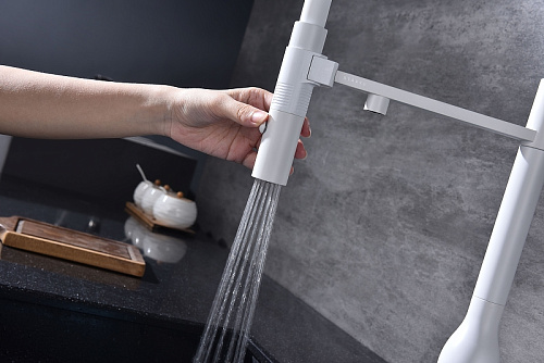 Смеситель для кухни Paulmark Magneto One белый Ma213188-WH Смеситель для кухни Paulmark Magneto One белый Ma213188-WH