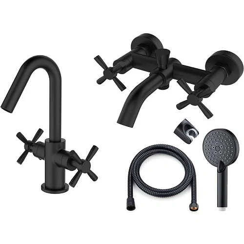 Комплект смесителей Orange Mia M34-311b черный Комплект смесителей Orange Mia M34-311b черный