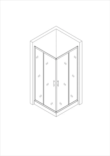 Душевой уголок Taliente 80x80x195см, квадратный, раздвижной, прозр.стекло 6мм, черный профиль TA-08082-1CB Душевой уголок Taliente 80x80x195см, квадратный, раздвижной, прозр.стекло 6мм, черный профиль TA-08082-1CB