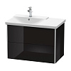 Картинка анонса товара «тумба под раковину duravit xsquare xs418404040 подвесная 81 см черный глянцевый»