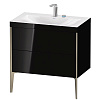 Картинка анонса товара «тумба с раковиной duravit xviu xv4710eb140c 80 см черный глянцевый»