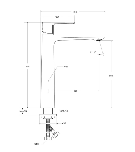 Смеситель для раковины CEZARES LUX-LC-01-W0 хром Смеситель для раковины CEZARES LUX-LC-01-W0 хром