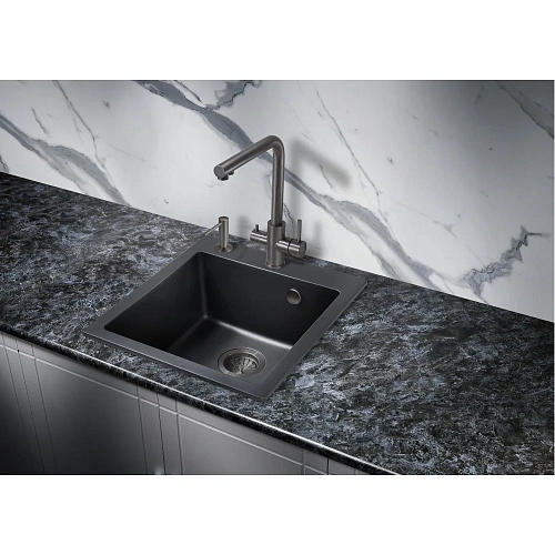 Кухонная мойка Milacio Murcia 46 Cuarzo (MC.77031), черный матовый Кухонная мойка Milacio Murcia 46 Cuarzo (MC.77031), черный матовый