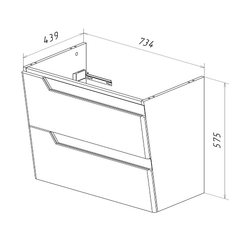 Тумба под раковину Lemark MIANO 80 см подвесная, белый LM06M80T Тумба под раковину Lemark MIANO 80 см подвесная, белый LM06M80T