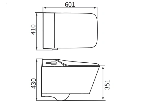 Унитаз подвесной ARROW AKB2130H с крышкой, со смарт функциями, белый/бежевый Унитаз подвесной ARROW AKB2130H с крышкой, со смарт функциями, белый/бежевый