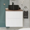 Тумба с раковиной STWORKI Берген 60 белая с темной столешницей, с раковиной на выбор 549458 Тумба с раковиной STWORKI Берген 60 белая с темной столешницей, с раковиной на выбор 549458