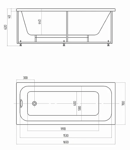 Акриловая ванна Aquatek Мия прямоугольная 165x70 см MIY165-0000001 Акриловая ванна Aquatek Мия прямоугольная 165x70 см MIY165-0000001