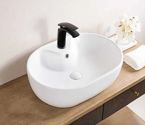 Раковина CeramaLux 9163 накладная, белый Раковина CeramaLux 9163 накладная, белый