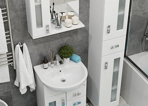 Зеркальный шкаф Onika КРИСТАЛЛ 58.01 левый 205817 Зеркальный шкаф Onika КРИСТАЛЛ 58.01 левый 205817