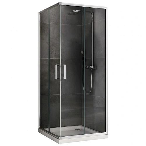 Душевой уголок ABBER Schwarzer Diamant AG020905 90x90 см универсальный, профиль хром, стекло прозрачное Душевой уголок ABBER Schwarzer Diamant AG020905 90x90 см универсальный, профиль хром, стекло прозрачное