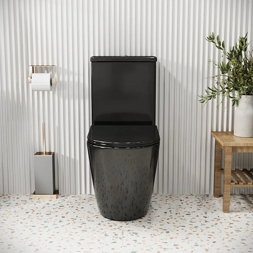 Унитаз напольный GROSSMAN GR-4480BS Color 620x365x810 черный безободковый с тонкой крышкой Унитаз напольный GROSSMAN GR-4480BS Color 620x365x810 черный безободковый с тонкой крышкой