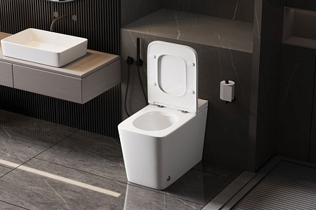 Унитаз приставной ABBER Rechteck AC1213P белый с импульсным смывом с крышкой микролифт Унитаз приставной ABBER Rechteck AC1213P белый с импульсным смывом с крышкой микролифт