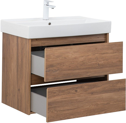 Тумба под раковину Aquanet Nova Lite 75 дуб шоколадный (2 ящика) 00287880 Тумба под раковину Aquanet Nova Lite 75 дуб шоколадный (2 ящика) 00287880