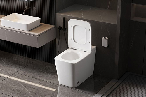 Унитаз приставной ABBER Rechteck AC1213P белый с импульсным смывом с крышкой микролифт Унитаз приставной ABBER Rechteck AC1213P белый с импульсным смывом с крышкой микролифт