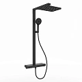 Душевая система Sancos Vos SC6100MB с термостатом, изливом, полкой, шлангом 1,5 м, верхним и ручным душем, черный матовый Душевая система Sancos Vos SC6100MB с термостатом, изливом, полкой, шлангом 1,5 м, верхним и ручным душем, черный матовый