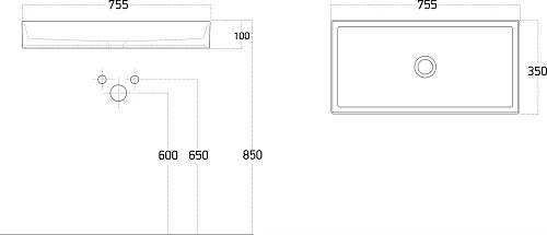 Раковина STWORKI накладная 75 3075-KL 560001 Раковина STWORKI накладная 75 3075-KL 560001