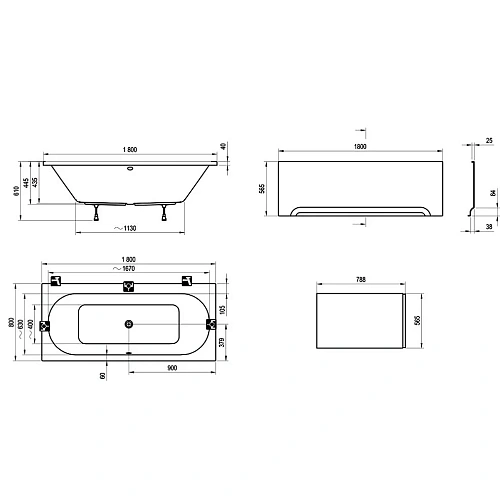 Акриловая ванна Ravak City 180х80 C920000000 Акриловая ванна Ravak City 180х80 C920000000
