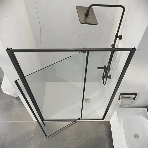 Душевая дверь Niagara Nova NG-35-11AGR (110х195) распашная, графит, стекло прозрачное Душевая дверь Niagara Nova NG-35-11AGR (110х195) распашная, графит, стекло прозрачное