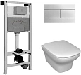 Комплект унитаза Jacob Delafon Vox E21744RU-00 безободковый с инсталляцией и кнопкой смыва Комплект унитаза Jacob Delafon Vox E21744RU-00 безободковый с инсталляцией и кнопкой смыва