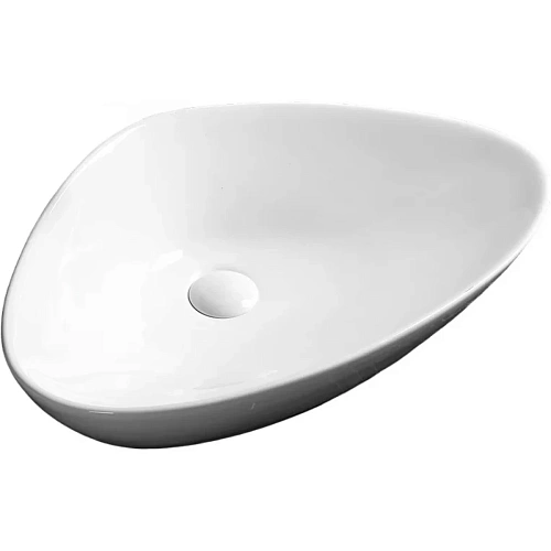 Раковина Ceruttispa CR7025M 590х390х135 накладная, белая, асимметричная Раковина Ceruttispa CR7025M 590х390х135 накладная, белая, асимметричная