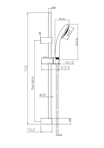 Душевой гарнитур Cersanit VIBE (A63067) 3 режима шланг 150 металл 63067 Душевой гарнитур Cersanit VIBE (A63067) 3 режима шланг 150 металл 63067