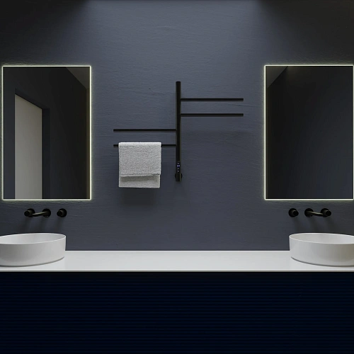 Полотенцесушитель электрический Vincea VTD-1S1CBE 43x60, черный, таймер Полотенцесушитель электрический Vincea VTD-1S1CBE 43x60, черный, таймер