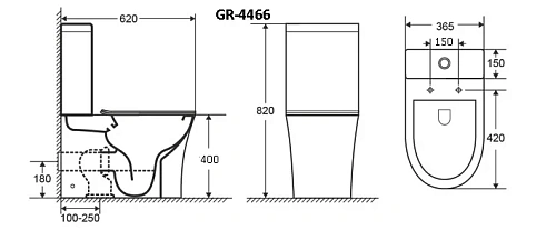 Унитаз напольный GROSSMAN GR-4466S Classic 620x365x820 безободковый с тонкой крышкой Унитаз напольный GROSSMAN GR-4466S Classic 620x365x820 безободковый с тонкой крышкой