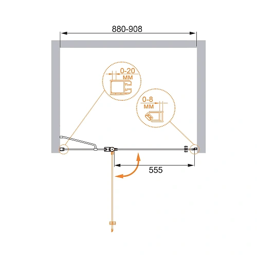 Душевая дверь CEZARES ELENA-W-B-12-90-P-Cr-L 90см стекло рифленое, профиль хром Душевая дверь CEZARES ELENA-W-B-12-90-P-Cr-L 90см стекло рифленое, профиль хром
