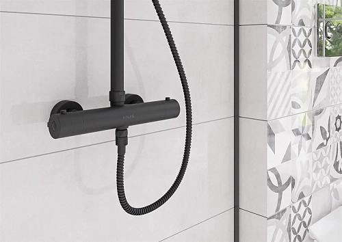 Душевая система Cersanit BRASKO BLACK с термостатом 63112 Душевая система Cersanit BRASKO BLACK с термостатом 63112