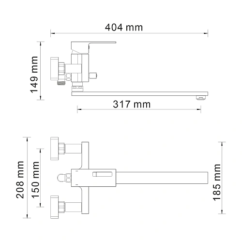 Смеситель для ванны WasserKRAFT Alme 1502L хром Смеситель для ванны WasserKRAFT Alme 1502L хром