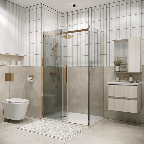 Боковая стенка GROSSMAN Classic 200.K33.04.90.32.00 (90x195) золото сатин, стекло прозрачное Боковая стенка GROSSMAN Classic 200.K33.04.90.32.00 (90x195) золото сатин, стекло прозрачное