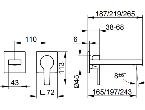 Смеситель для раковины Keuco Edition 11 51116050200, встраиваемый 219 мм, никель шлифованный Смеситель для раковины Keuco Edition 11 51116050200, встраиваемый 219 мм, никель шлифованный