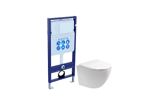 Комплект унитаза SET Aquatek ЕВРОПА cm T с инсталляцией и сиденьем Комплект унитаза SET Aquatek ЕВРОПА cm T с инсталляцией и сиденьем