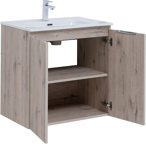 Тумба под раковину Aquanet Алвита New 70 2 дверцы, дуб веллингтон белый 00303906 Тумба под раковину Aquanet Алвита New 70 2 дверцы, дуб веллингтон белый 00303906